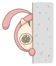 Cat with rabbit suit sticker #2342237