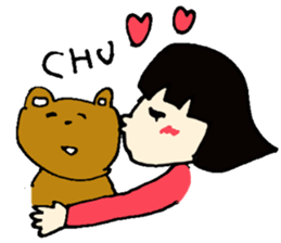 A girl and bear the Bob-style sticker #2342448