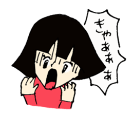 A girl and bear the Bob-style sticker #2342464