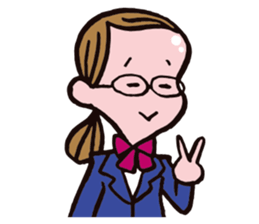 C-chan, a bespectacled school girl! sticker #2344881
