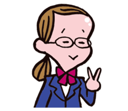 C-chan, a bespectacled school girl! sticker #2344881