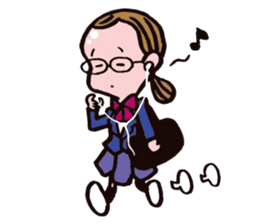 C-chan, a bespectacled school girl! sticker #2344882
