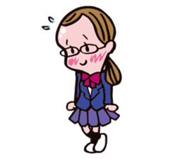 C-chan, a bespectacled school girl! sticker #2344887