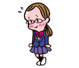 C-chan, a bespectacled school girl! sticker #2344887