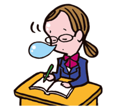 C-chan, a bespectacled school girl! sticker #2344888