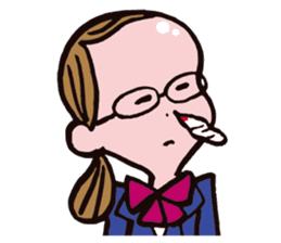 C-chan, a bespectacled school girl! sticker #2344892