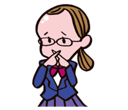 C-chan, a bespectacled school girl! sticker #2344893