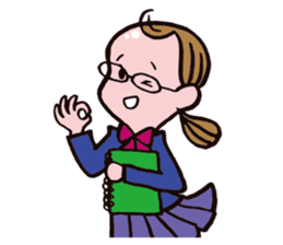 C-chan, a bespectacled school girl! sticker #2344898