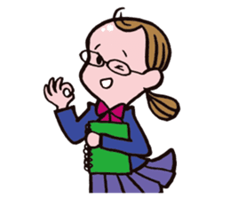 C-chan, a bespectacled school girl! sticker #2344898