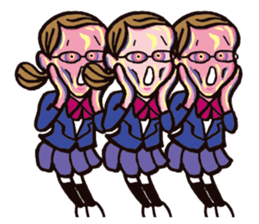 C-chan, a bespectacled school girl! sticker #2344900