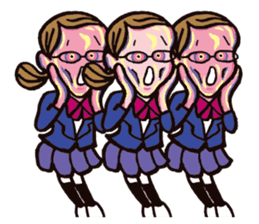 C-chan, a bespectacled school girl! sticker #2344900
