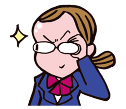C-chan, a bespectacled school girl! sticker #2344903