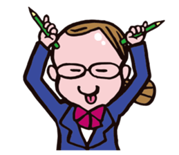 C-chan, a bespectacled school girl! sticker #2344908