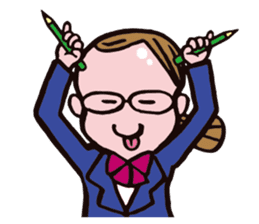 C-chan, a bespectacled school girl! sticker #2344908