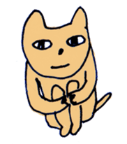 ugly yellow cat sticker #2345456