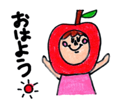 green apple-kun and red apple chan sticker #2348480
