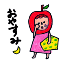 green apple-kun and red apple chan sticker #2348481