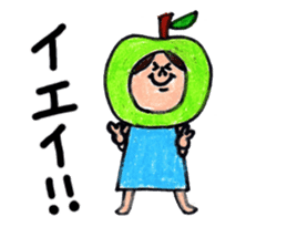 green apple-kun and red apple chan sticker #2348483