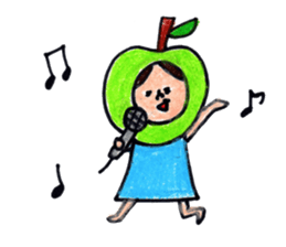 green apple-kun and red apple chan sticker #2348485