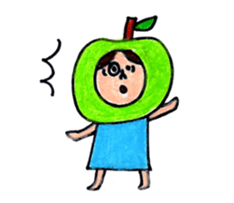 green apple-kun and red apple chan sticker #2348488