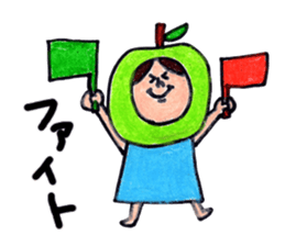 green apple-kun and red apple chan sticker #2348490