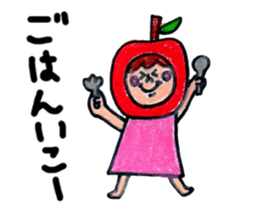 green apple-kun and red apple chan sticker #2348491