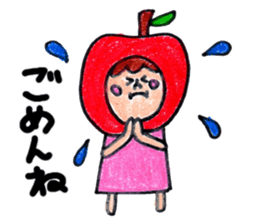 green apple-kun and red apple chan sticker #2348492