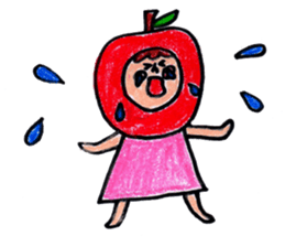 green apple-kun and red apple chan sticker #2348497