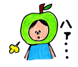 green apple-kun and red apple chan sticker #2348498
