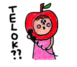 green apple-kun and red apple chan sticker #2348499