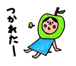 green apple-kun and red apple chan sticker #2348500