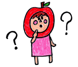 green apple-kun and red apple chan sticker #2348502