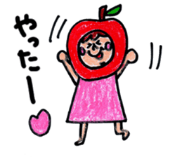 green apple-kun and red apple chan sticker #2348503