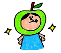 green apple-kun and red apple chan sticker #2348504