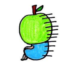 green apple-kun and red apple chan sticker #2348505