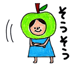 green apple-kun and red apple chan sticker #2348506