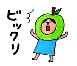 green apple-kun and red apple chan sticker #2348507