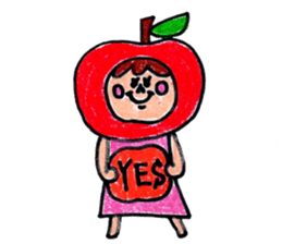 green apple-kun and red apple chan sticker #2348508