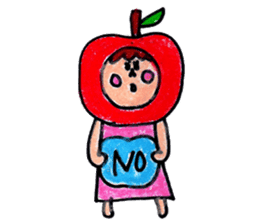 green apple-kun and red apple chan sticker #2348509