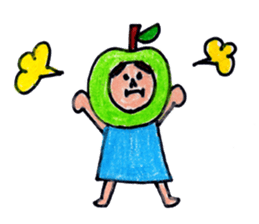 green apple-kun and red apple chan sticker #2348510