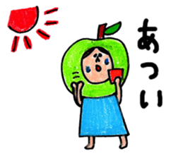 green apple-kun and red apple chan sticker #2348513