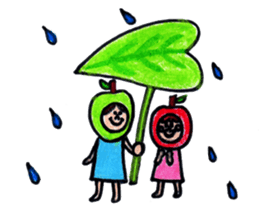 green apple-kun and red apple chan sticker #2348515