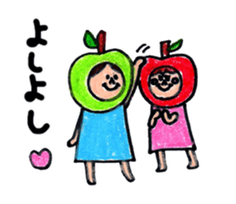 green apple-kun and red apple chan sticker #2348518