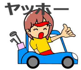 Playful golf lady sticker #2349141