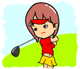 Playful golf lady sticker #2349142