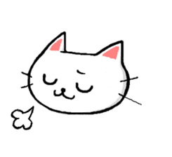 White cat that was heartwarming sticker #2353376