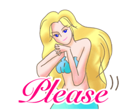 Beautiful & elegant mermaid in English sticker #2354043