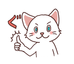 Everyday white cat sticker #2354822