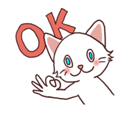 Everyday white cat sticker #2354825