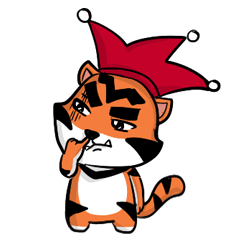 Funny & Cute Tiger Clown Stickers
